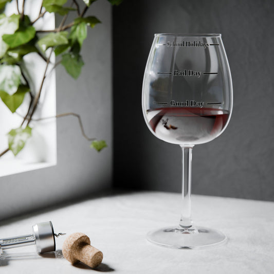 Funny Relatable 12oz Wine Glass with Mood Markers
