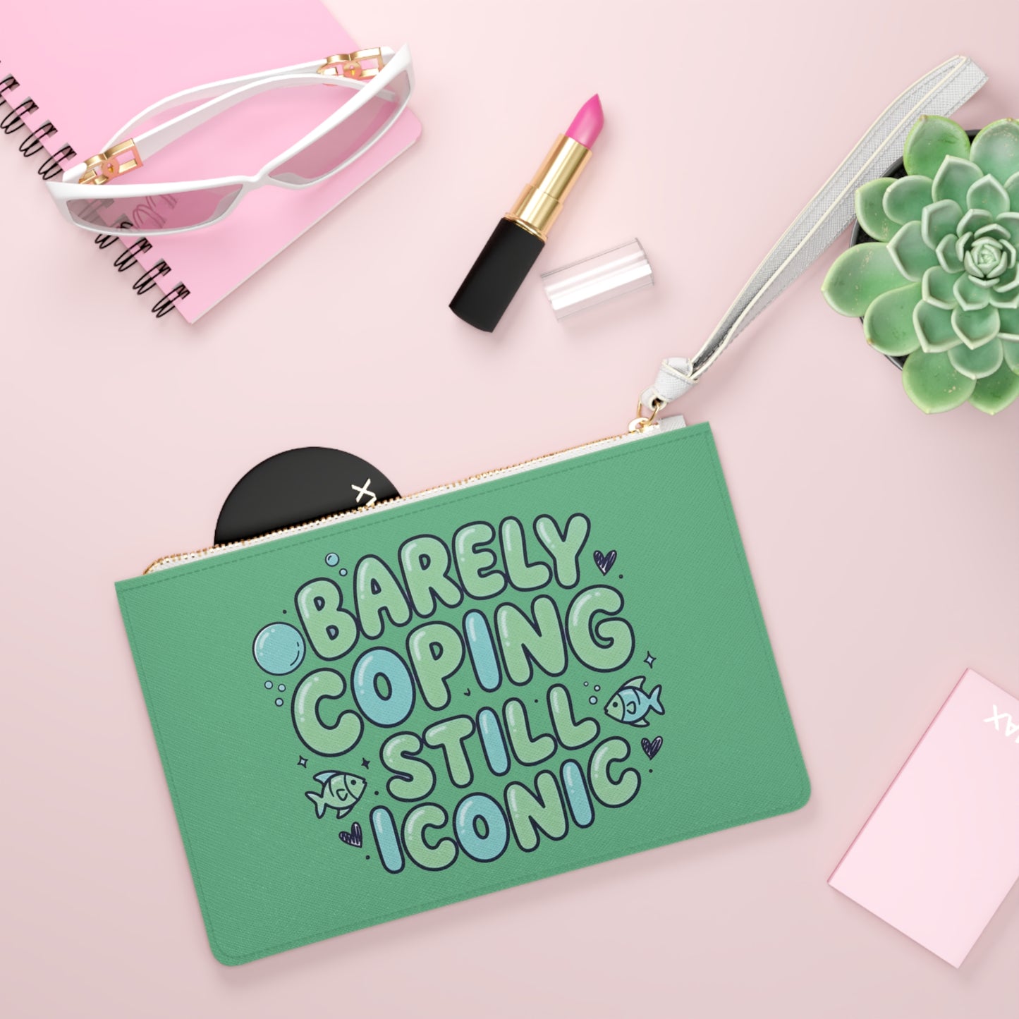 Barely Coping Still Iconic Clutch Bag