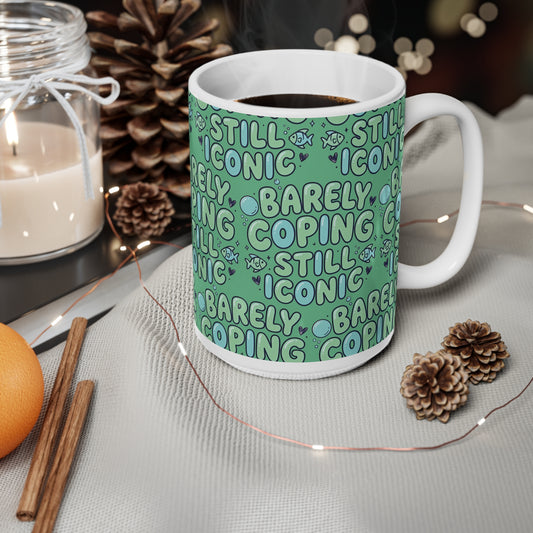 Still Iconic Barely Coping Patterned Ceramic Mug