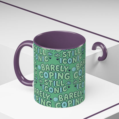 Barely Coping Still Iconic Patterned Ceramic Accent Mug