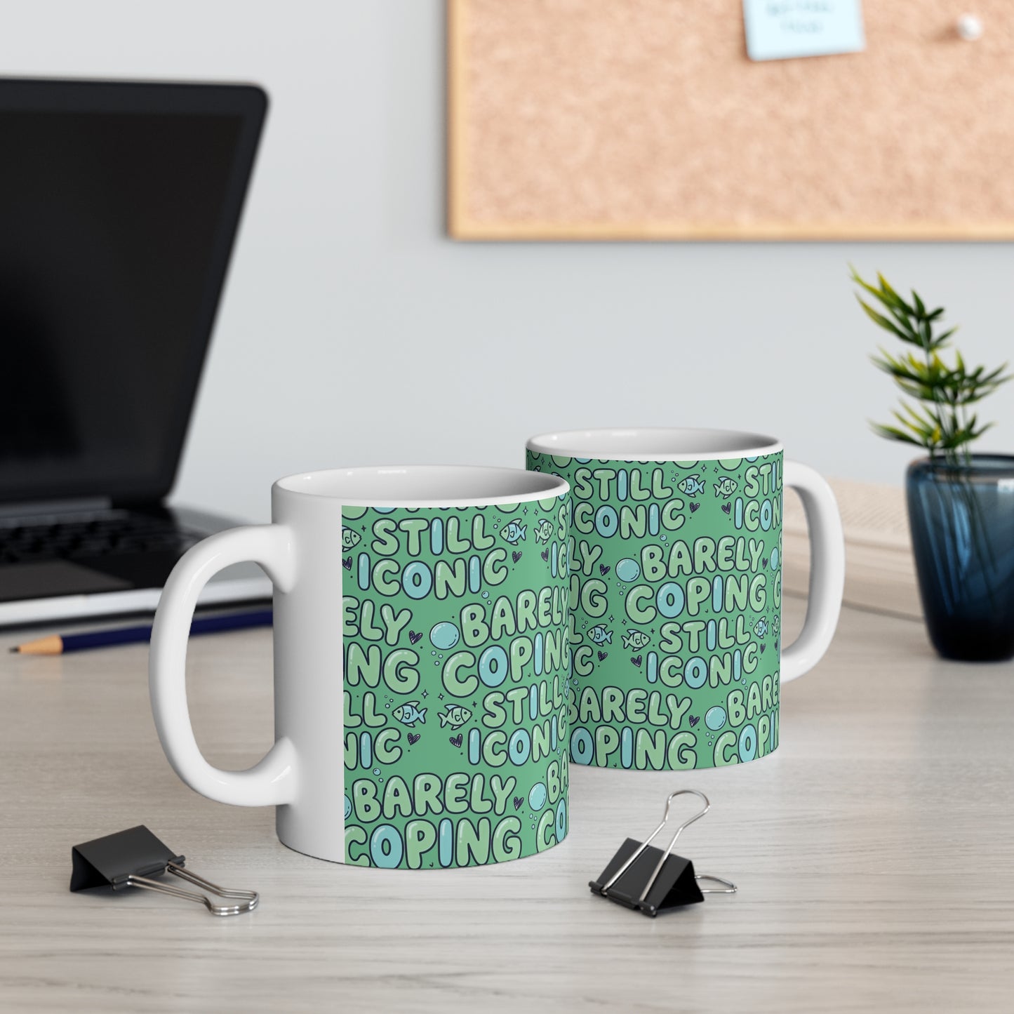 Still Iconic Barely Coping Patterned Ceramic Mug