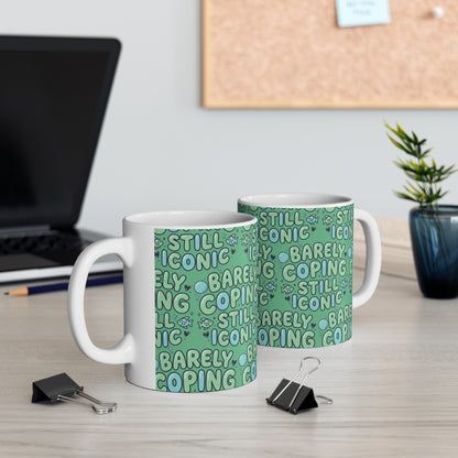 Still Iconic Barely Coping Patterned Ceramic Mug