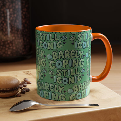 Barely Coping Still Iconic Patterned Ceramic Accent Mug