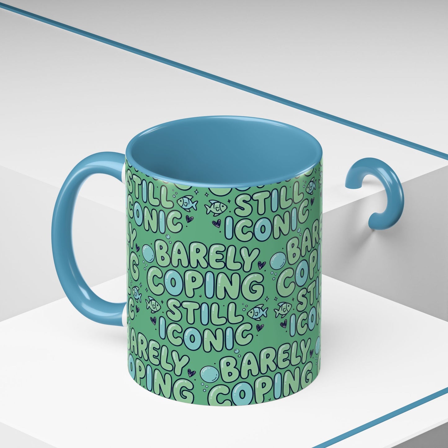 Barely Coping Still Iconic Patterned Ceramic Accent Mug