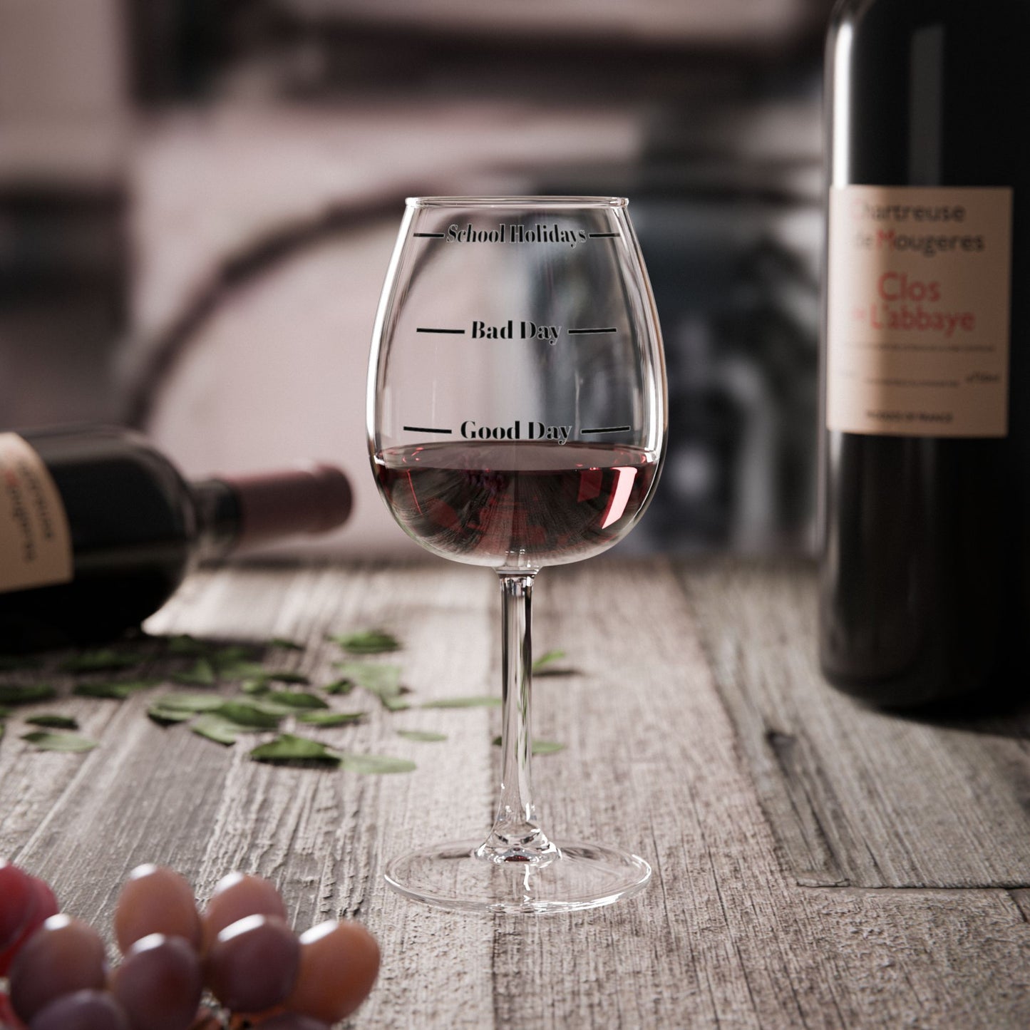 Funny Relatable 12oz Wine Glass with Mood Markers
