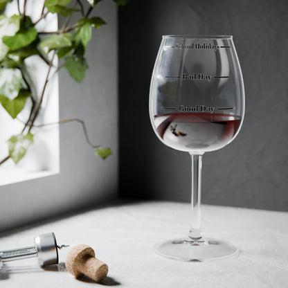 Funny Relatable 12oz Wine Glass with Mood Markers
