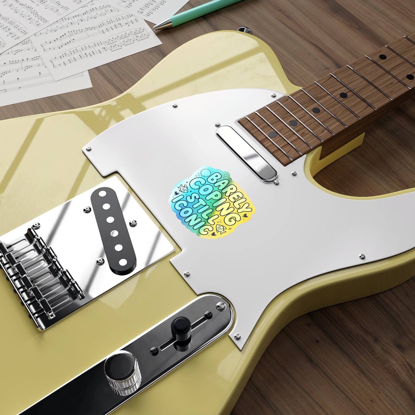 Barely Coping Still Iconic Holographic Die-Cut Sticker