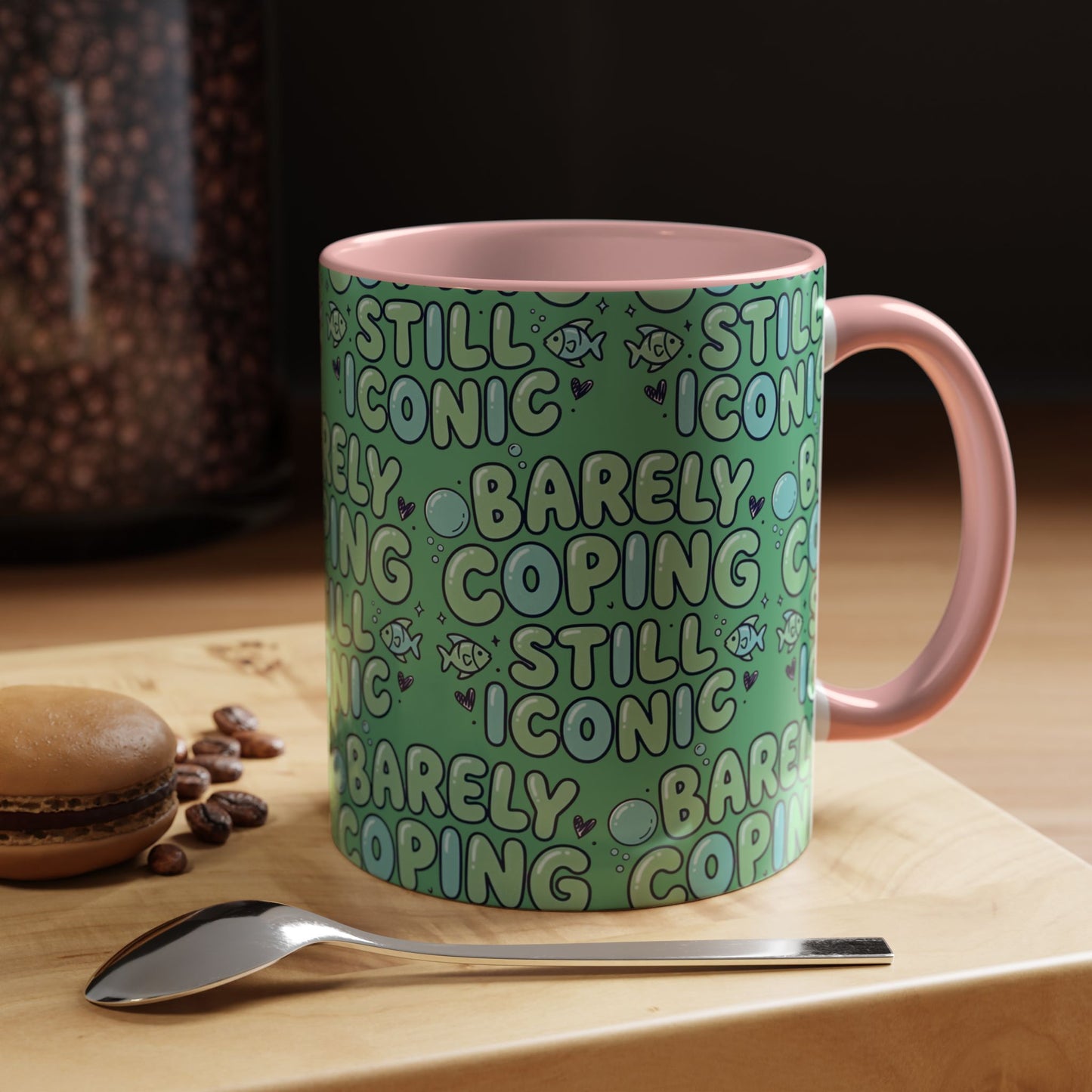 Barely Coping Still Iconic Patterned Ceramic Accent Mug