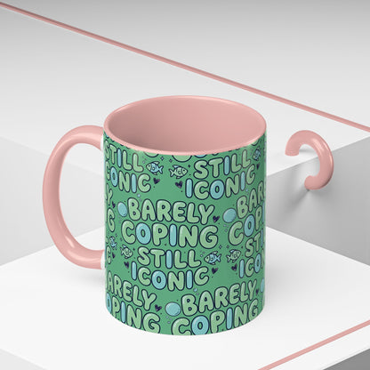 Barely Coping Still Iconic Patterned Ceramic Accent Mug