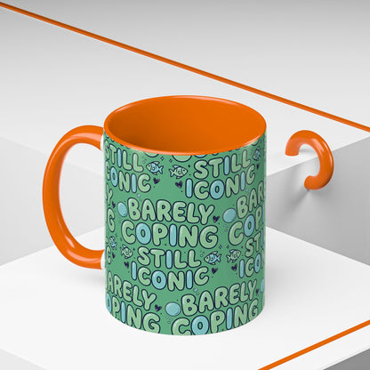 Barely Coping Still Iconic Patterned Ceramic Accent Mug