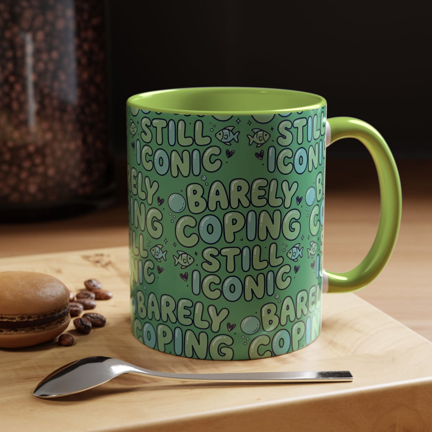 Barely Coping Still Iconic Patterned Ceramic Accent Mug