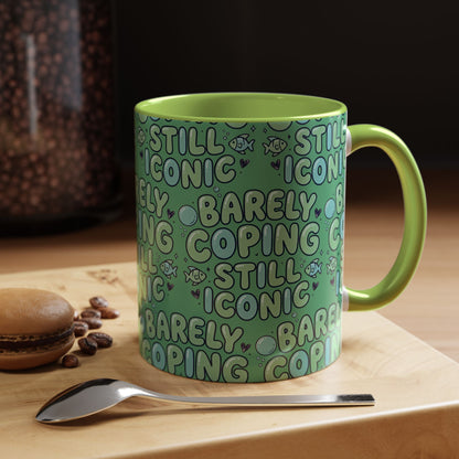 Barely Coping Still Iconic Patterned Ceramic Accent Mug