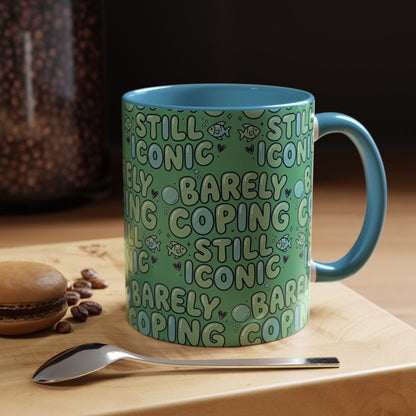 Barely Coping Still Iconic Patterned Ceramic Accent Mug