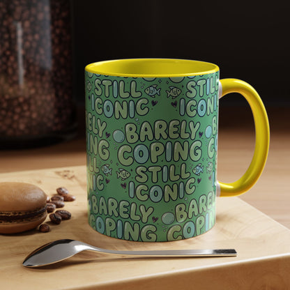 Barely Coping Still Iconic Patterned Ceramic Accent Mug