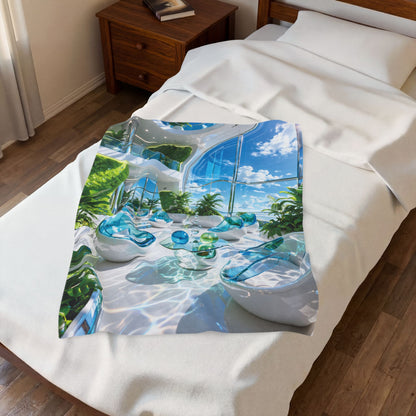 Velveteen Plush Frutiger Aero Blanket