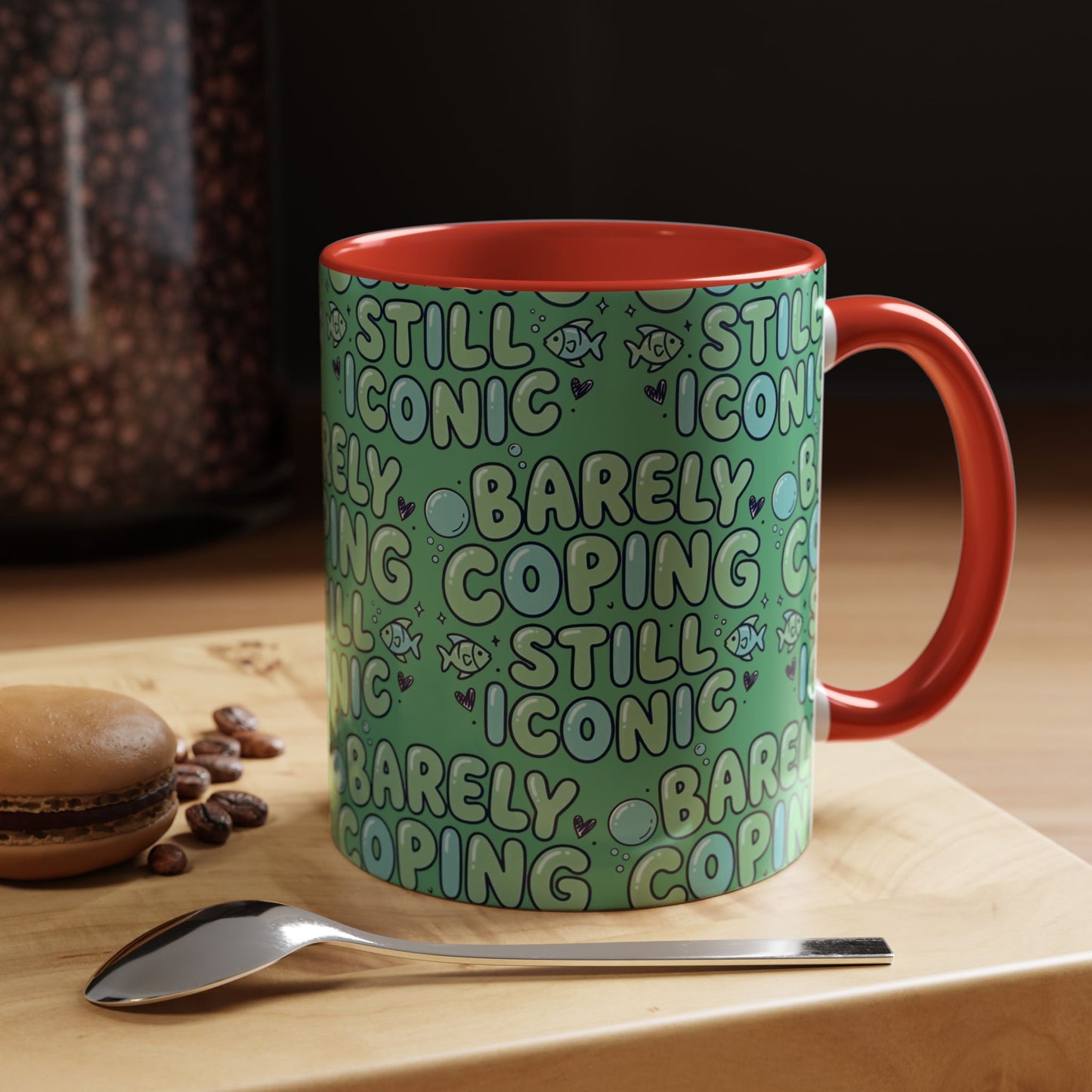 Barely Coping Still Iconic Patterned Ceramic Accent Mug
