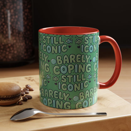 Barely Coping Still Iconic Patterned Ceramic Accent Mug