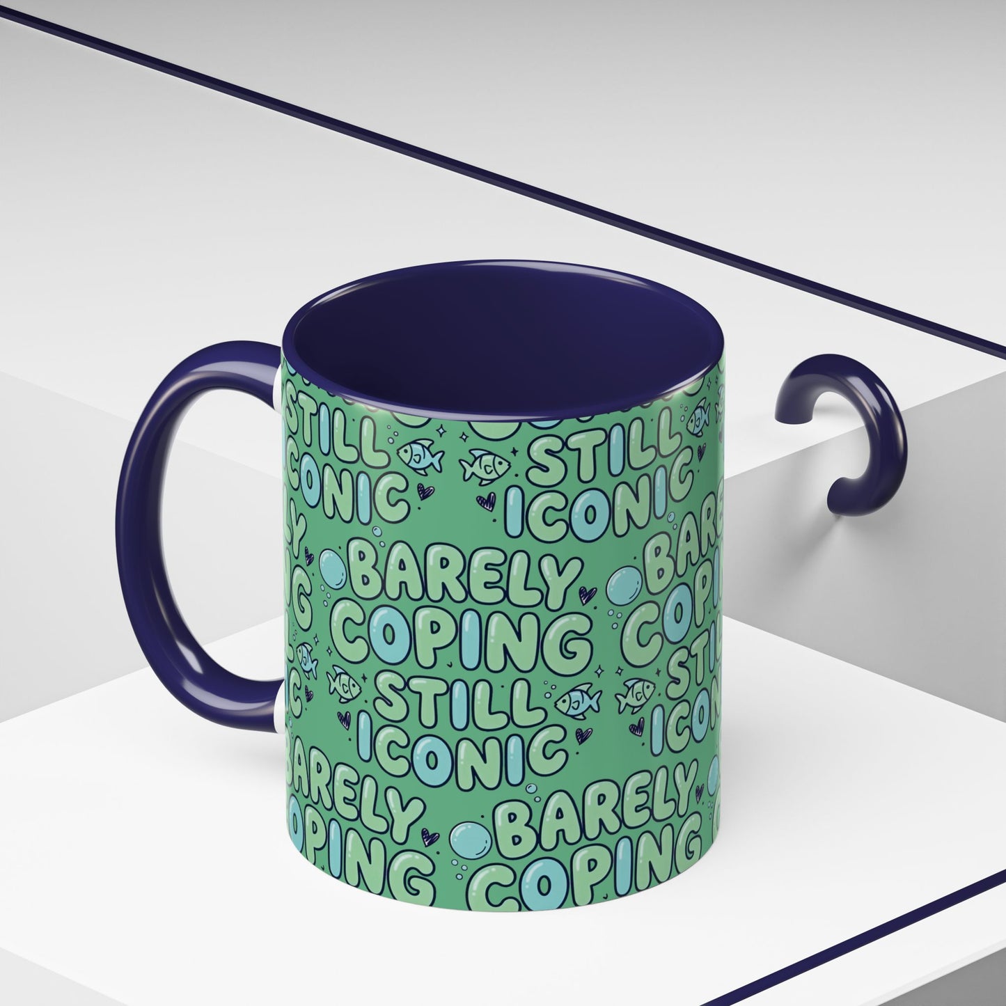 Barely Coping Still Iconic Patterned Ceramic Accent Mug